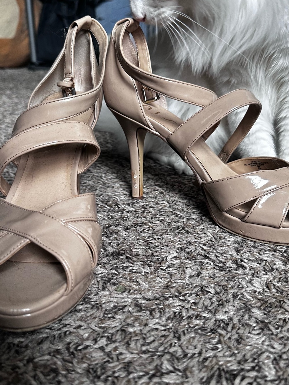 Sleek Nude Strappy High Heel Sandals - Women's